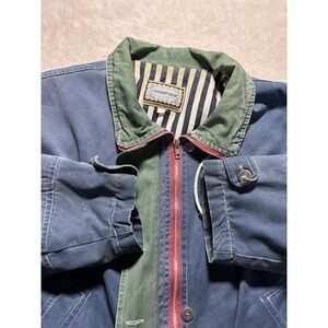 Men's Canvas Full Zip Coat Large Vintage Pattern Current Seen
